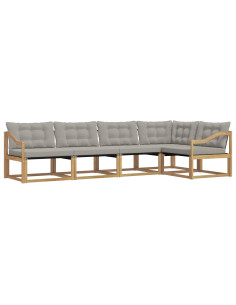 Set di divani da esterno 5 pcs Bianco e Grigio Chiaro 2