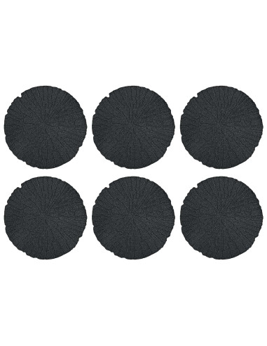 Pietra da Passo 6 pcs Nero Ø 45 x 1,8 cm Gomma