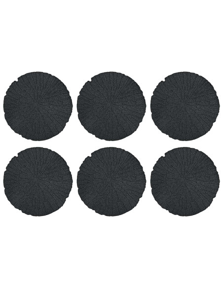 Pietra da Passo 6 pcs Nero Ø 45 x 1,8 cm Gomma