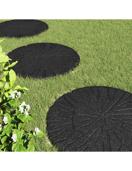 Pietra da Passo 6 pcs Nero Ø 45 x 1,8 cm Gomma