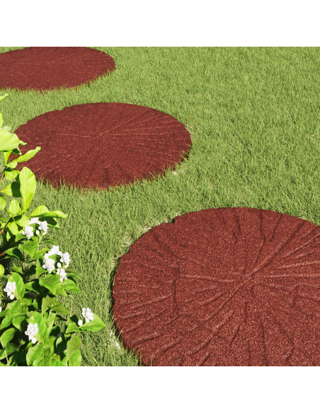 Pietra da Passo 6 pcs Rosso Ø 45 x 1,8 cm Gomma