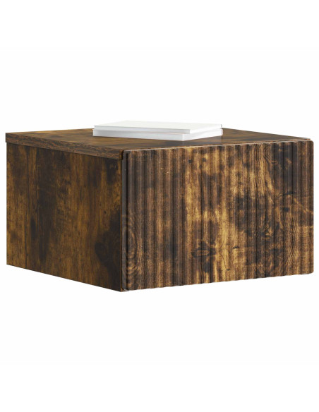 Mobiletto da notte a muro Rovere Fumo 33 x 34,5 x 20 cm