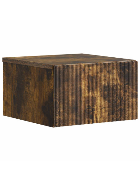 Mobiletto da notte a muro 2 pcs Rovere Fumo 33 x 34,5 x 20 cm