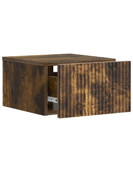 Mobiletto da notte a muro 2 pcs Rovere Fumo 33 x 34,5 x 20 cm