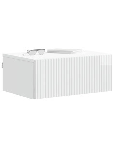 Mobiletto da notte a muro 2 pcs Bianco Lucido 49 x 34,5 x 20 cm 2