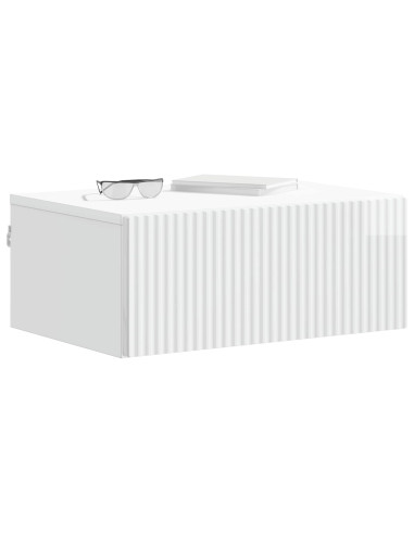 Mobiletto da notte a muro 2 pcs Bianco Lucido 49 x 34,5 x 20 cm