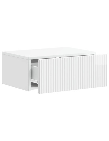 Mobiletto da notte a muro 2 pcs Bianco Lucido 49 x 34,5 x 20 cm