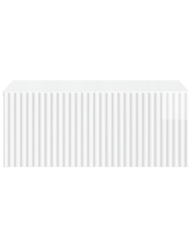 Mobiletto da notte a muro 2 pcs Bianco Lucido 49 x 34,5 x 20 cm