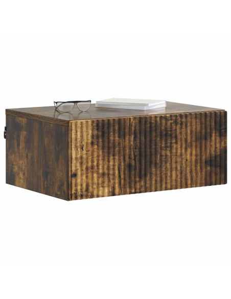 Mobiletto da notte a muro Rovere Fumo 49 x 34,5 x 20 cm