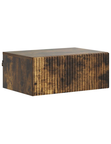 Mobiletto da notte a muro 2 pcs Rovere Fumo 49 x 34,5 x 20 cm