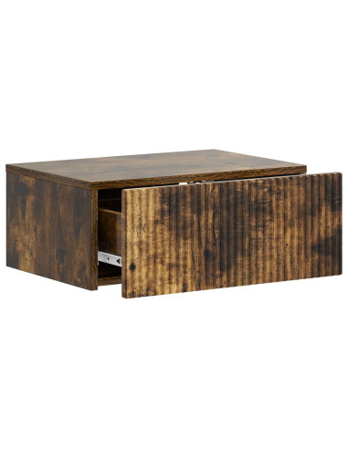 Mobiletto da notte a muro 2 pcs Rovere Fumo 49 x 34,5 x 20 cm