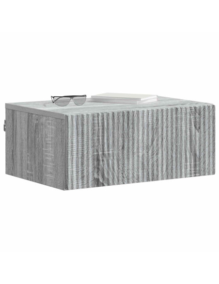 Mobiletto da notte a muro Grigio Sonoma 49 x 34,5 x 20 cm