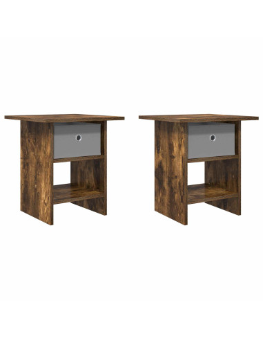 Comodino 2 pcs Rovere fumé 41 x 40 x 45 cm Legno multistrato