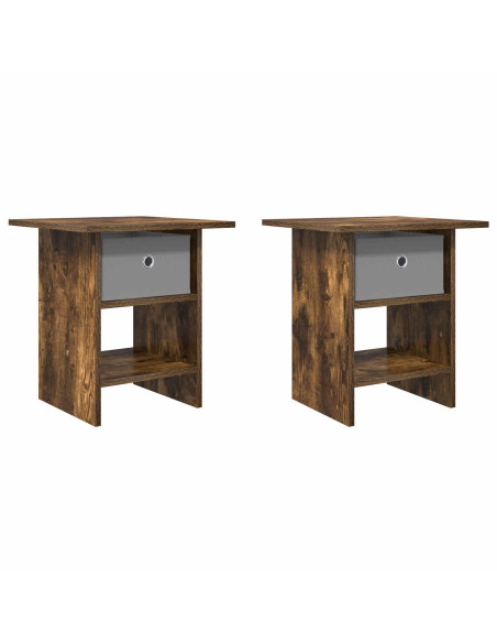 Comodino 2 pcs Rovere fumé 41 x 40 x 45 cm Legno multistrato