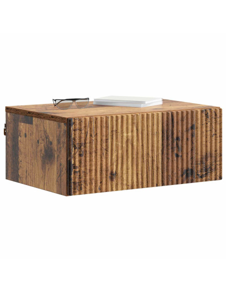 Mobiletto da notte a muro Legno antico 49 x 34,5 x 20 cm