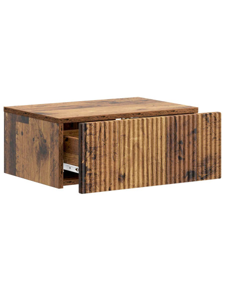 Mobiletto da notte a muro Legno antico 49 x 34,5 x 20 cm