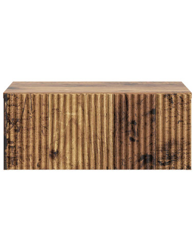 Mobiletto da notte a muro 2 pcs Legno antico 49 x 34,5 x 20 cm