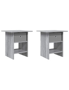 Comodino 2 pcs Grigio Sonoma 41 x 40 x 45 cm Legno multistrato 2