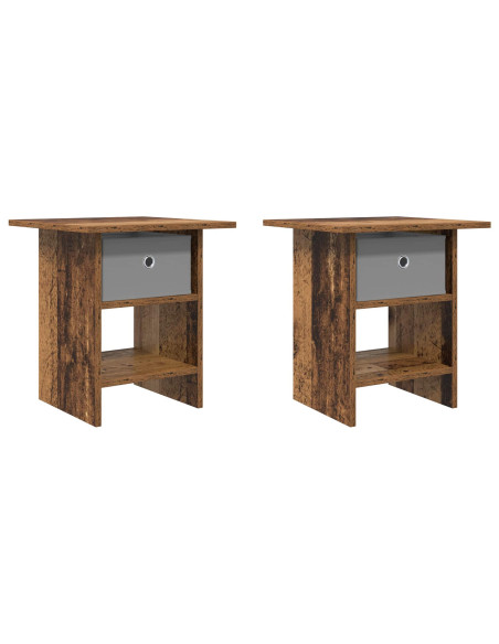 Comodino 2 pcs Legno vecchio 41 x 40 x 45 cm Legno multistrato