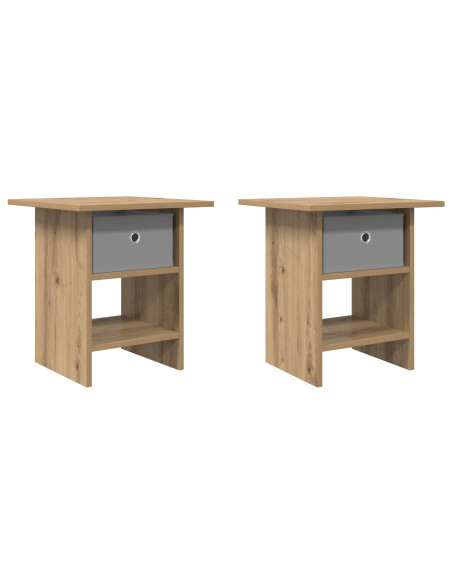 Comodino con cassetto 2 pcs Rovere artigianale 41 x 40 x 45 cm