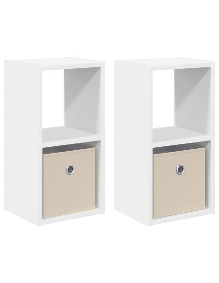 Comodino 2 pcs Bianco 25,5 x 22 x 49,5 cm Legno multistrato
