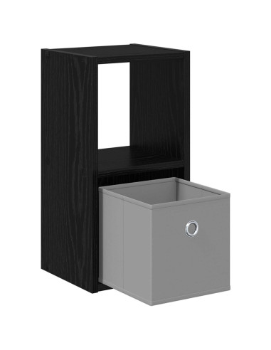 Comodino Rovere Nero 25,5 x 22 x 49,5 cm Legno multistrato
