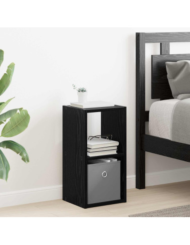 Comodino con cassetto 2 pcs Rovere Nero 25,5 x 22 x 49,5 cm