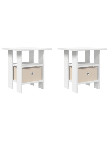 Comodino 2 pcs Bianco 41 x 40 x 45 cm Legno multistrato