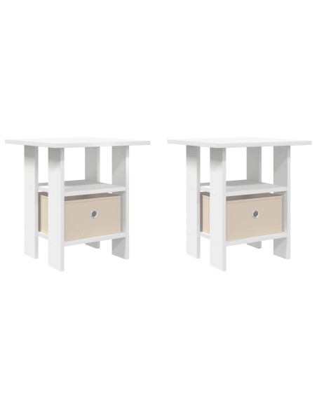 Comodino 2 pcs Bianco 41 x 40 x 45 cm Legno multistrato