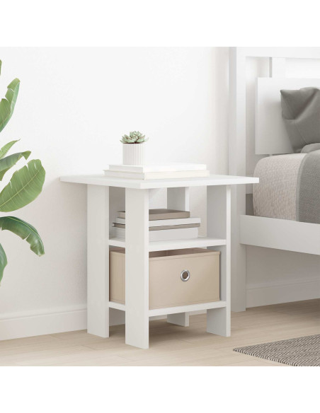 Comodino 2 pcs Bianco 41 x 40 x 45 cm Legno multistrato