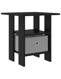 Comodino Rovere Nero 41 x 40 x 45 cm Legno multistrato 2