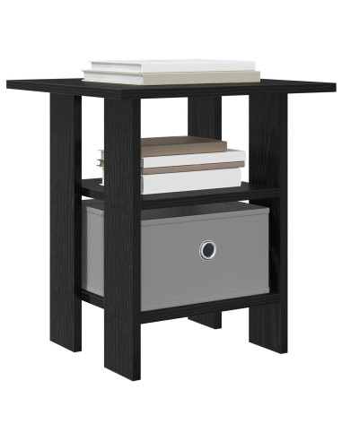 Comodino Rovere Nero 41 x 40 x 45 cm Legno multistrato