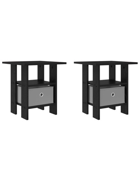 Comodino 2 pcs Rovere Nero 41 x 40 x 45 cm Legno multistrato