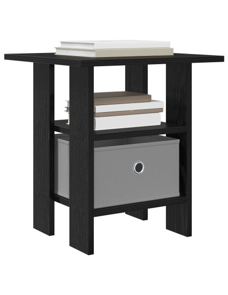 Comodino 2 pcs Rovere Nero 41 x 40 x 45 cm Legno multistrato