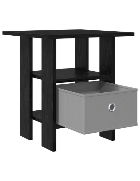Comodino 2 pcs Rovere Nero 41 x 40 x 45 cm Legno multistrato