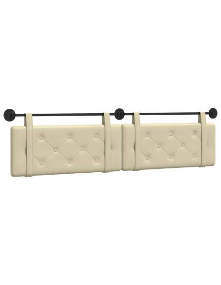 Testata appesa Crema 210 x 55 x 5 cm Pelle Sintetica