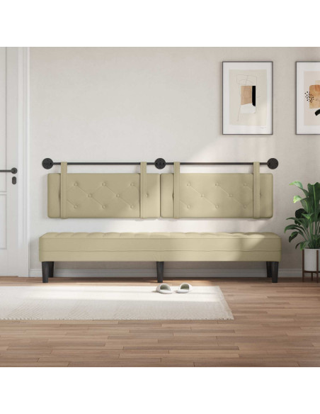 Testata appesa Crema 210 x 55 x 5 cm Pelle Sintetica