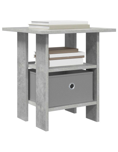 Comodino Grigio cemento 41 x 40 x 45 cm Legno multistrato