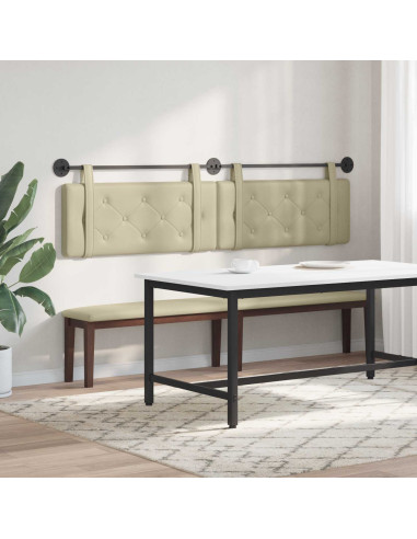 Testata appesa Crema 210 x 55 x 5 cm Pelle Sintetica