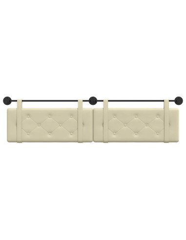 Testata appesa Crema 210 x 55 x 5 cm Pelle Sintetica