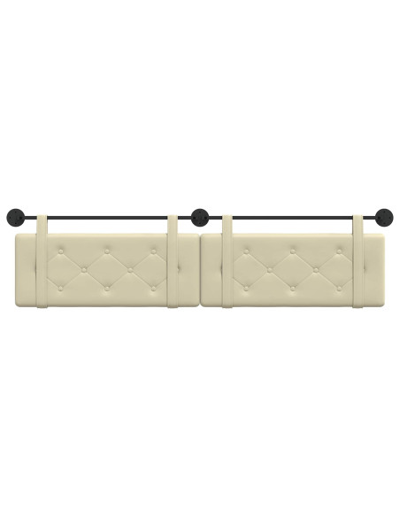 Testata appesa Crema 210 x 55 x 5 cm Pelle Sintetica