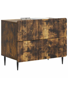 Armadio da Notte con cassetto Rovere Fumo 62 x 34,5 x 49,5 cm 2