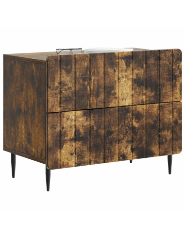 Armadio da Notte con cassetto Rovere Fumo 62 x 34,5 x 49,5 cm