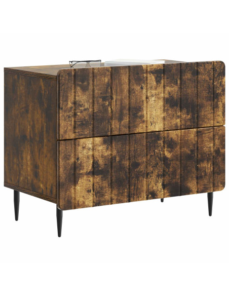 Armadio da Notte con cassetto Rovere Fumo 62 x 34,5 x 49,5 cm