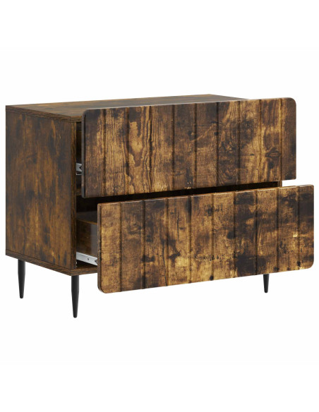 Armadio da Notte con cassetto Rovere Fumo 62 x 34,5 x 49,5 cm
