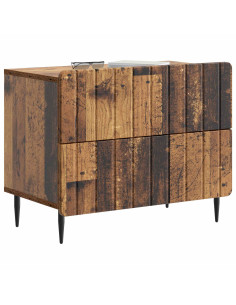 Armadio da Notte con cassetto Legno antico 62 x 34,5 x 49,5 cm 2