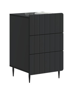 Armadio da Notte Nero 43x 41 x 68 cm Legno ingegnerizzato 2