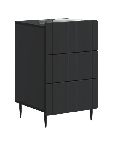 Armadio da Notte Nero 43x 41 x 68 cm Legno ingegnerizzato