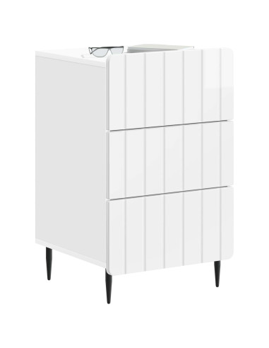 Armadio da Notte con cassetto Bianco Lucido 43x 41 x 68 cm