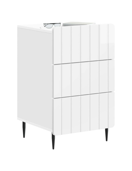 Armadio da Notte con cassetto Bianco Lucido 43x 41 x 68 cm